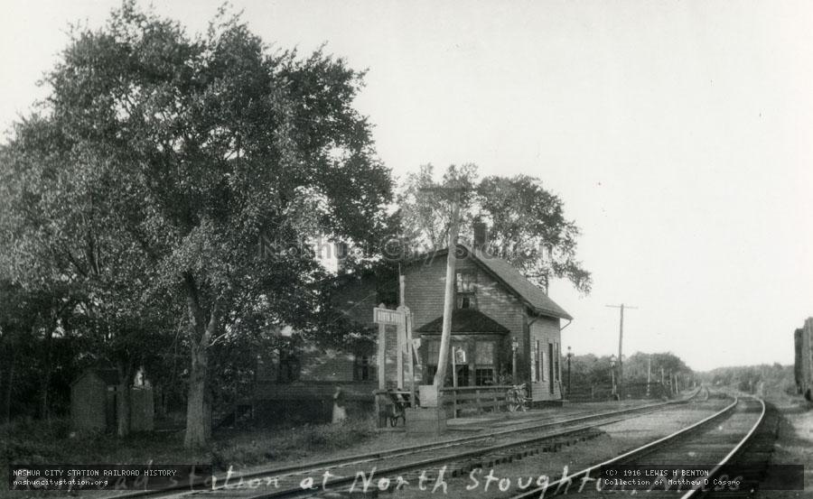 Postcard: Railroad Station at North Stoughton, Massachusetts